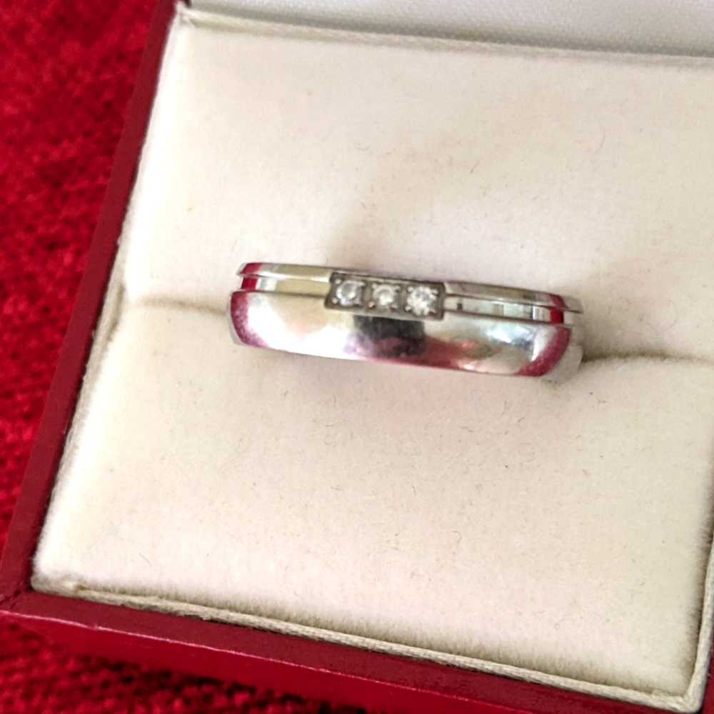 SS PINKY DAINTY STACKABLE RING WITH CUBIC ZIRCONIA